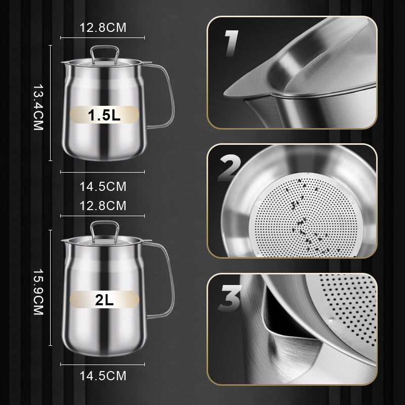 💥HOT SALE 49% OFF💥Multi-Function Large Capacity Stainless Steel Oil Filter Container