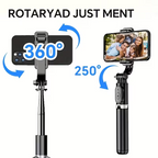 40" Selfie Stick Tripod with Wireless Remote & 360° Rotation