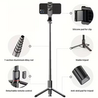 40" Selfie Stick Tripod with Wireless Remote & 360° Rotation