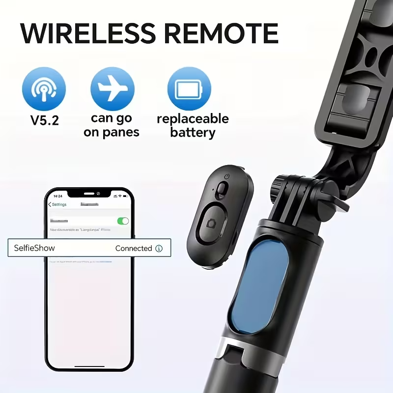 40" Selfie Stick Tripod with Wireless Remote & 360° Rotation