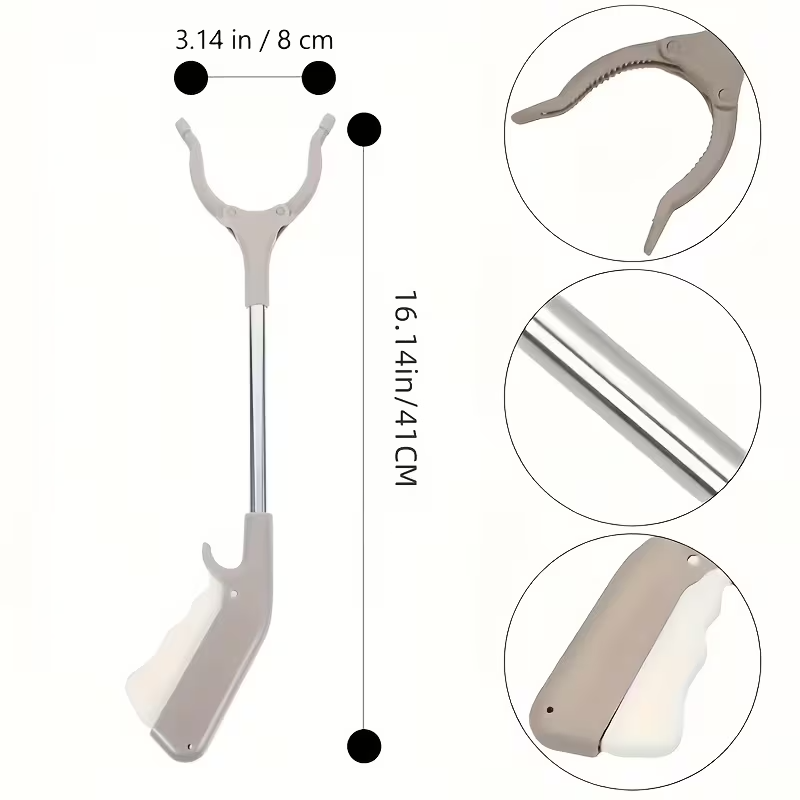 Folding Grabber Reacher Tool with Rotating Jaw & Magnetic Tip