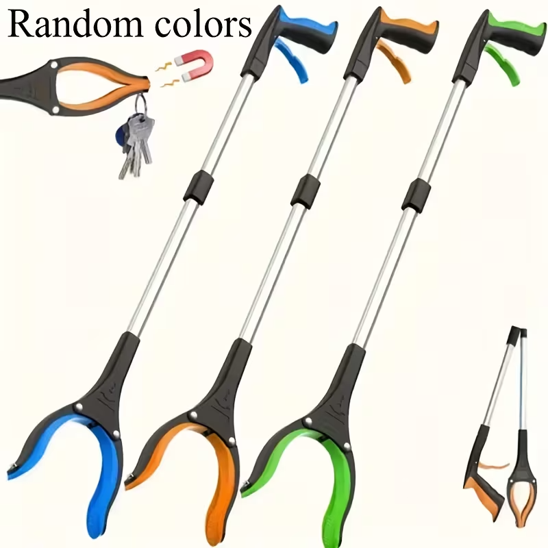Folding Grabber Reacher Tool with Rotating Jaw & Magnetic Tip